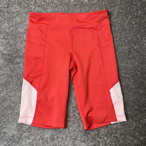Nike Dri-FIT Coral Bike Shorts L Pink Mesh Panel Stretch Gym‎ Athletic Workout - Picture 1 of 10